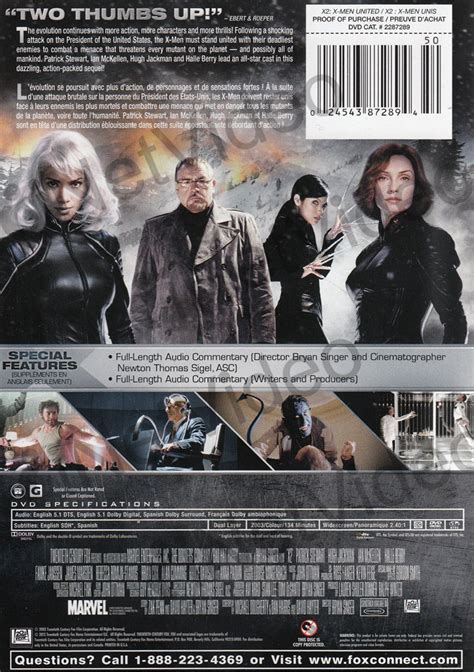 X2 X Men United Widescreen Edition Bilingual On Dvd Movie