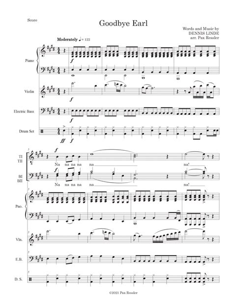 Goodbye Earl Arr Pax Ressler By Dixie Chicks Sheet Music For TTBB