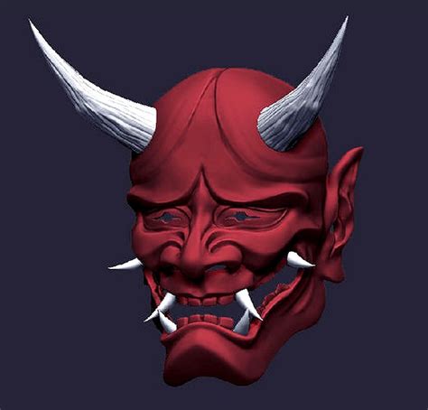 Hannya Mask Stl For Printing Samurai Yokai D Model