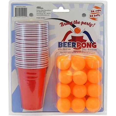 Fairly Odd Novelties Beer Pong Set 24 Cups And 24 Balls