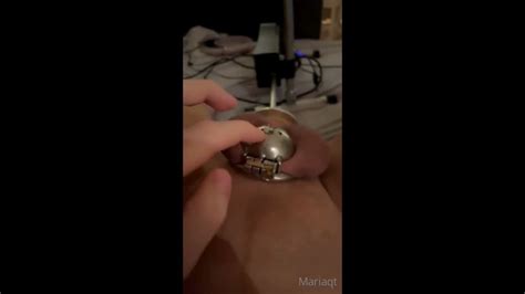 TS Mariaqt Chastity Fuck Machine Cum AShemaletube