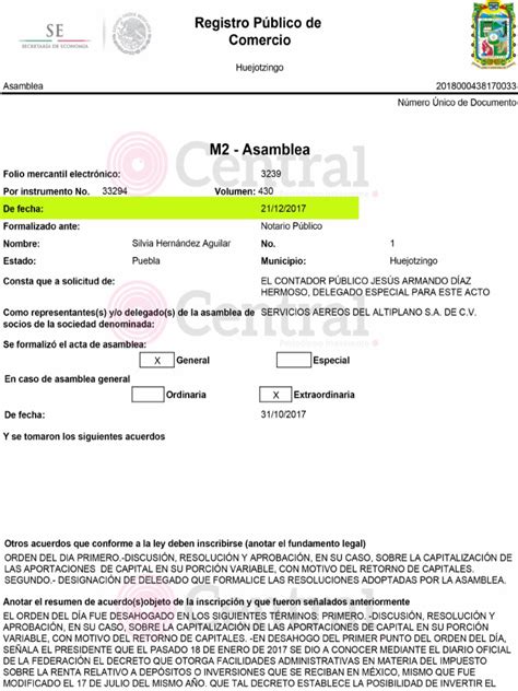 Registro Público de Comercio de La Secretaría de Economía - Documentos ...