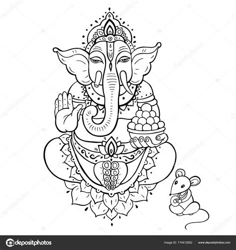 Ganapati Señor Ganesha vector gráfico vectorial katyaulitina imagen