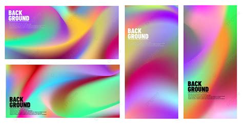 Abstract Vibrant Gradient Background Set Collection Vibrant Abstract Gradient Background