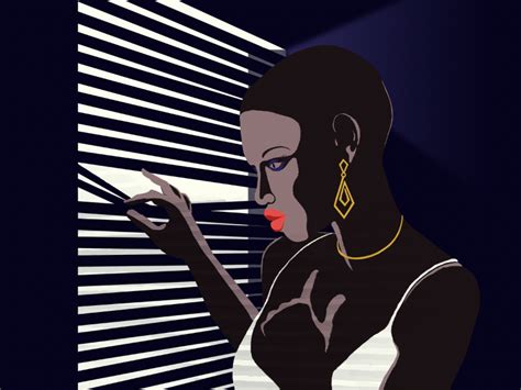 Femme Fatale by the window illustration in "Film Noir" style by Rob ...