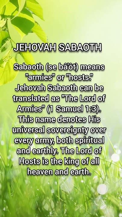 Jehovah Sabaoth The Lord Of Arimes Meaning Alpha And Omega Youtube