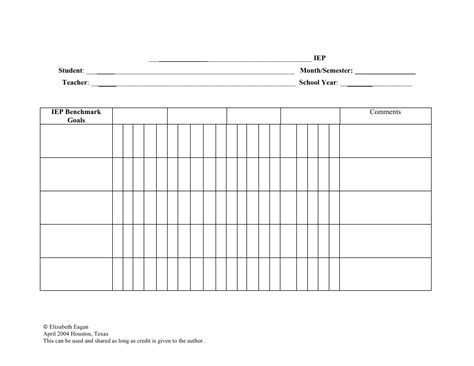 Iep Progress Chart Template Download Printable Pdf Templateroller