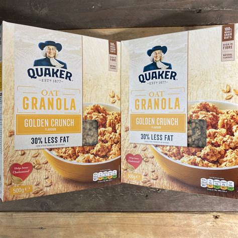 2x Quaker Oat Granola Golden Crunch Boxes 2x500g And Low Price Foods Ltd