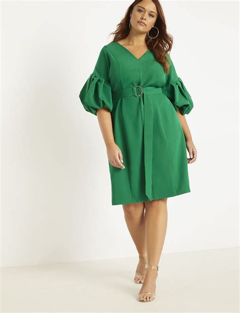 Puff Sleeve Sheath Dress Womens Plus Size Dresses Eloquii Plus