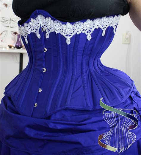 Tardis Blue Silk Corsetted Dress By Rainbow Curve Corsetry