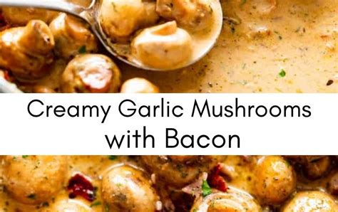 Creamy Garlic Mushrooms With Bacon Yanny Bakes