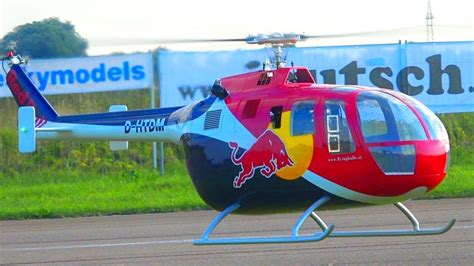 Xxl Redbull Bo 105 Rc Scale Helicopter 3d Flight Demonstration Youtube