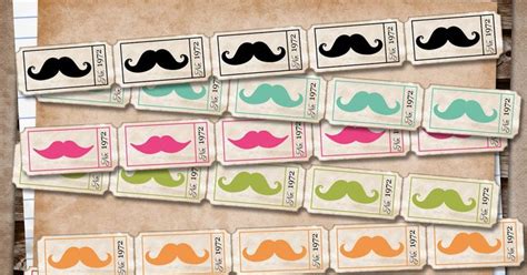 RebeccaB Designs FREE Printable Moustache Tickets