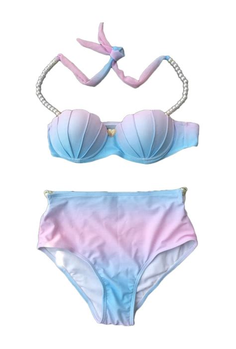 Bikini Set Mermagical Creatures Ombre Seashell Bikini Bikinis