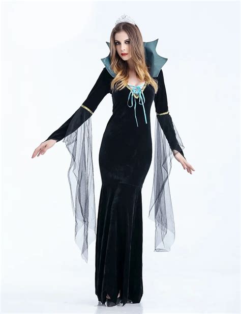 Moonight Halloween Costume Black Temperament Goddess Queen Gothic