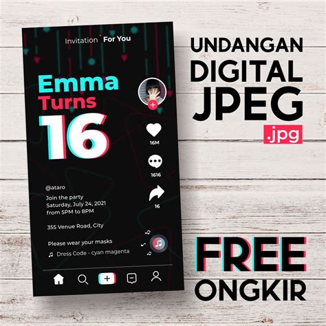 Undangan Ulang Tahun Digital Tiktok E Invitation Shopee Indonesia