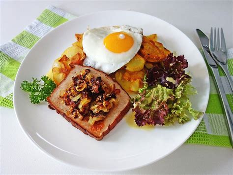 Bratkartoffeln Mit Leberk Se Und Salat Von Deutschy Chefkoch