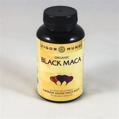 Raw Organic Black Maca Capsules Vigor Mundi