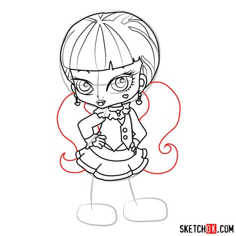 How To Draw Chibi Style Draculaura Sketchok Easy Drawing Guides