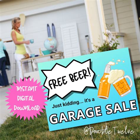 Funny Garage Sale Printable Sign, DIY Yard Sale, Digital Download