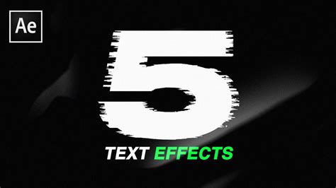 5 Creative Animation Text Effects After Effects Cc 2020 Tutorial