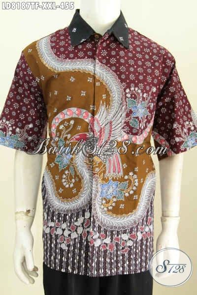 Jual Baju Batik Kerja Pria Gemuk Hem Batik ELegan Berkelas Motif Mewah