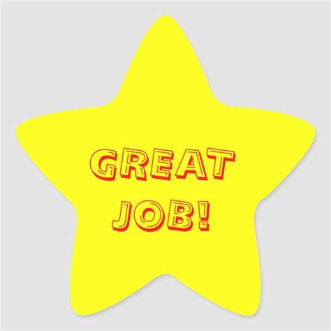 Great Job Star Sticker | Zazzle.com | Star stickers, Kids rewards ...