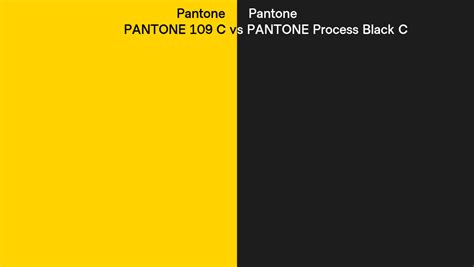 Pantone 109 C Vs PANTONE Process Black C Side By Side Comparison