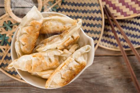 Fried Dumplings Chinese Style Stock Photo Image Of Dinner Panfried