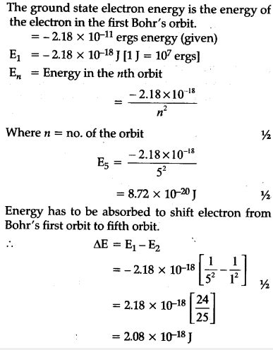 What is the energy in joules, required to shift the electron of the ...