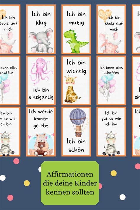 Affirmationskarten F R Kinder Mit Bunten Motiven Zum Ausschneiden