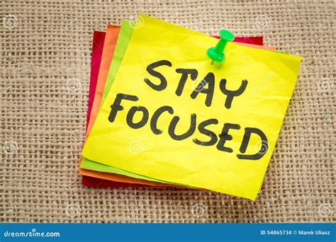 Stay Focused Reminder On A Sticky Note Stock Photo Image Of Focus