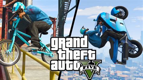 Gta V Stunt Montage Bmx Skydiving Motorbike Youtube