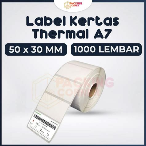 Jual KERTAS STICKER STIKER LABEL RESI THERMAL BARCODE 50X30 50 X 30 5X3