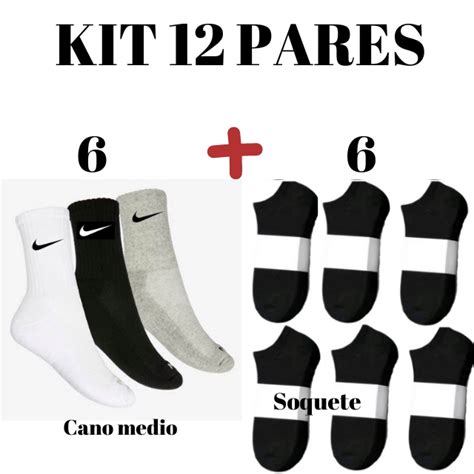 Kit Pares Meias Soquete E Meias Cano M Dio Algod O Unissex