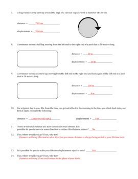 Displacement And Distance Worksheet