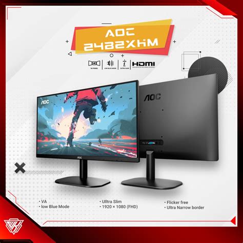 Jual AOC Monitor 24B2XHM VA 75Hz 1920x1080 Shopee Indonesia