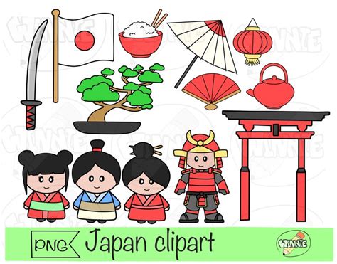 Japan Clipart Kawaii Japanese Png Azië Clipart Digital Etsy