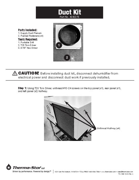 Santa Fe Oasis Dehumidifier Outlet Duct Kit Installation Manual Sylvane