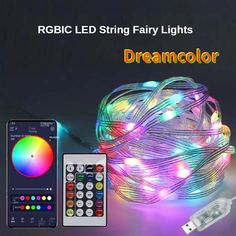 Bluetooth LED String Fairy Light RGB Cor Sonho Guirlanda Endere Vel