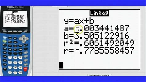 Least Squares Regression On Calculator Youtube