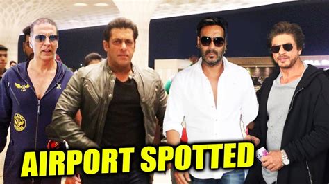 Salman Khan Akshay Kumar Ajay Devgn Shahrukh Khan Spotted At Airport