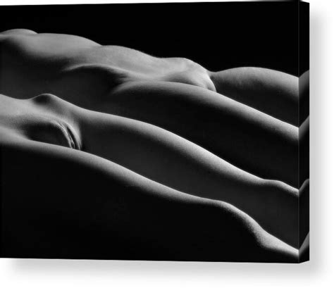 0851 Black White Nude Abstract Art Acrylic Print By Chris Maher