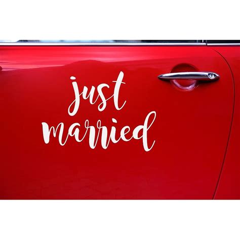 Sticker Voiture Mariage Just Married Modern Confetti