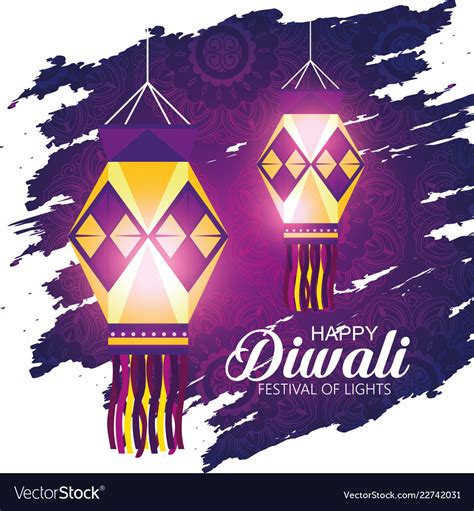 Diwali Lanterns To Hindu Lights Festival Vector Image