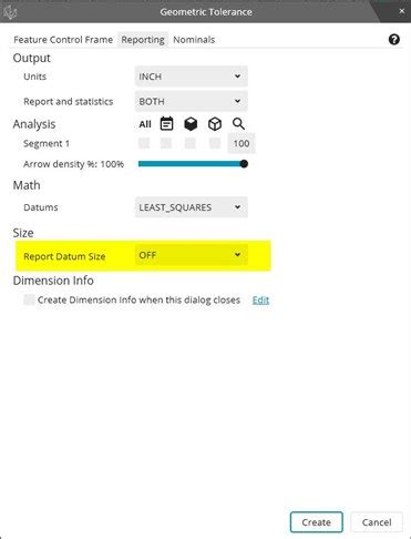 Can I turn off "Report Datum Size" by default? - PC-DMIS for CMMs - PC ...
