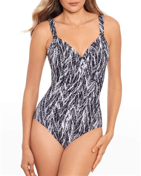 Miraclesuit Chevron Python Siren One Piece Swimsuit Shopstyle