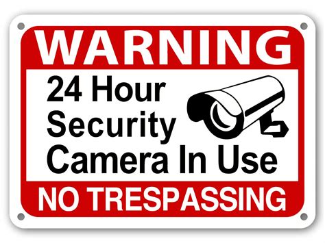 Amazon 24 Hour Video Surveillance Sign Cctv Warning Signs Home