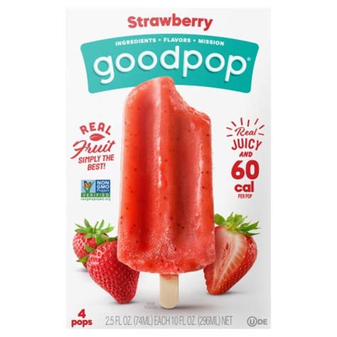 Goodpop® Dairy Free Fat Free Strawberry Fruit Pops 4 Ct Kroger