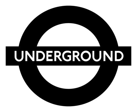 London Underground Sign Black And White